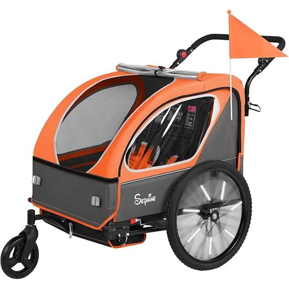Sepnine Kids Bike Trailer with Canopy and Storage