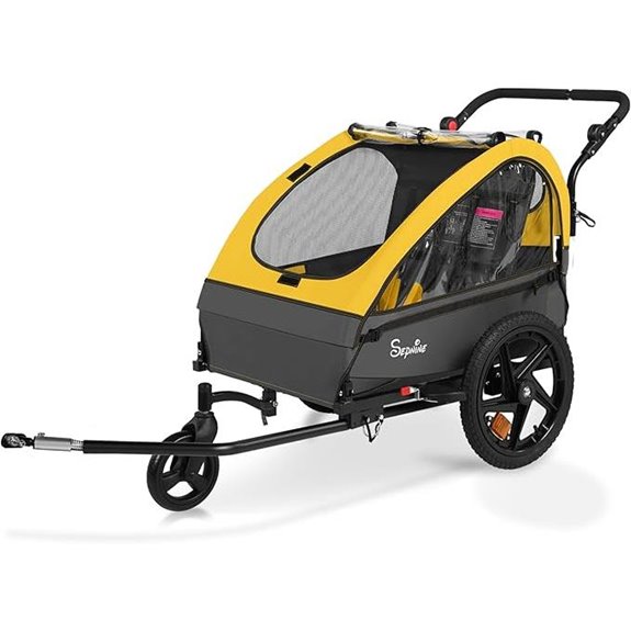 Sepnine Kids Bike Trailer with Canopy and Storage