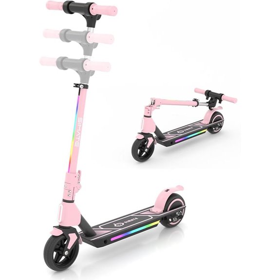 SIMATE Electric Scooter for Kids with Lights and Adjustable Heights
