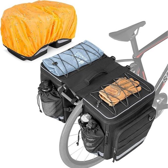 50L Bike Panniers with Rain Cover and Pockets