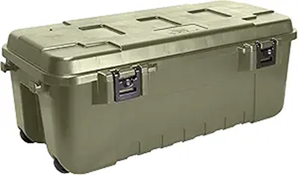 Plano 108-Quart Wheeled Lockable Storage Trunk