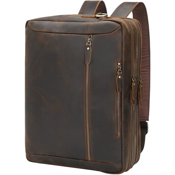 TIDING Leather Convertible Laptop Messenger Bag for Men