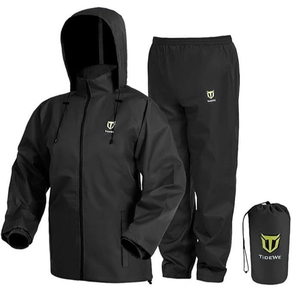 TIDEWE Rain Suit Waterproof Breathable Lightweight 2 Pieces Rainwear