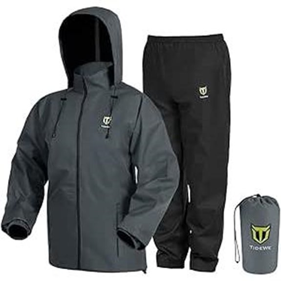 TIDEWE Rain Suit Waterproof Breathable Lightweight 2 Pieces Rainwear