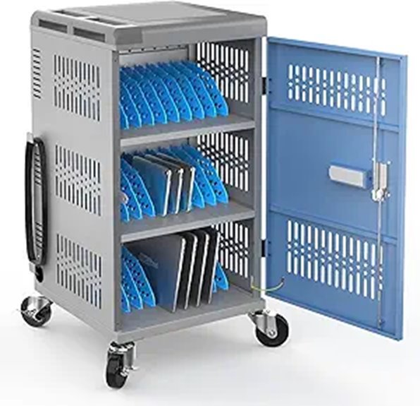 Mobile Laptop Charging Cart with Lockable Door