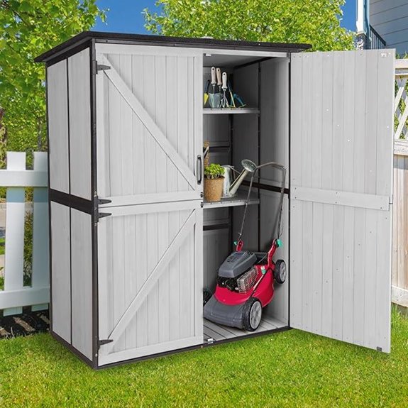 Outdoor Metal Storage Shed with Lockable Shelves
