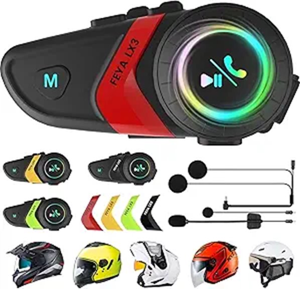 FEYA Motorcycle Helmet Speakers with Long Battery Life