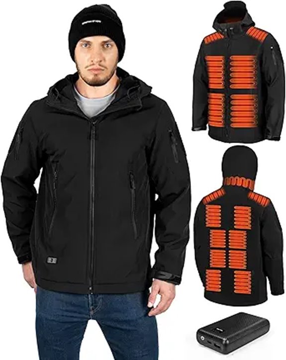 Men's Heated Soft Shell Jacket with 17 Heat Zones
