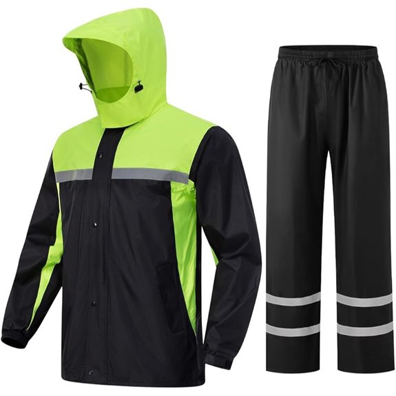 Men's Reflective Waterproof Rain Suit with Vents