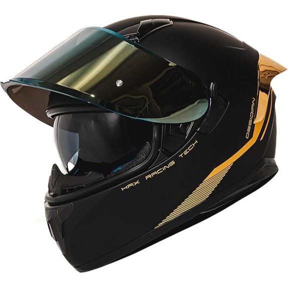 HAX Obsidian Full Face Motorcycle Helmet Matte Black