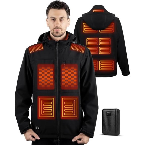 Heated Men's Jacket with Battery Pack and Detachable Hood