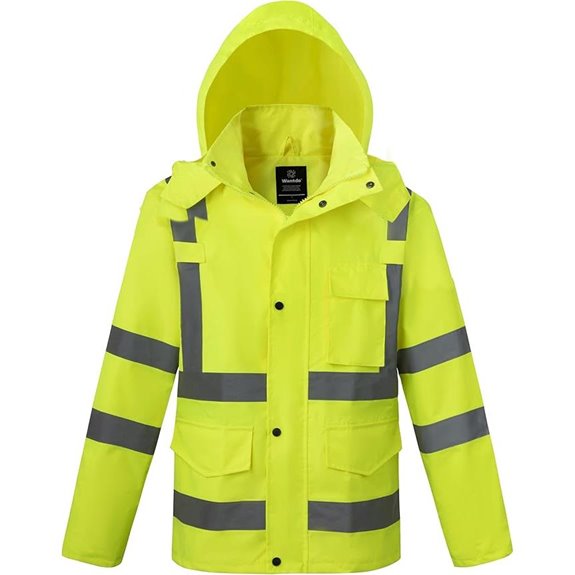 Wantdo Men's Reflective Waterproof Rain Jacket