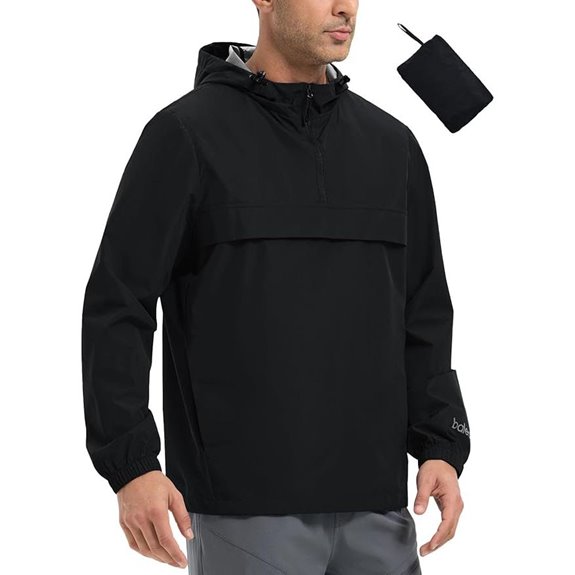 Baleaf Men's Water-Resistant Rain Jacket with Reflective