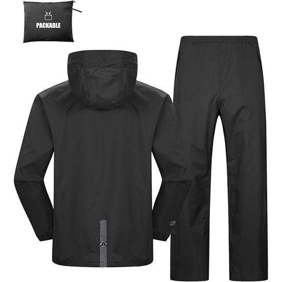 Outdoor Ventures Men's Packable Waterproof Rain Suit