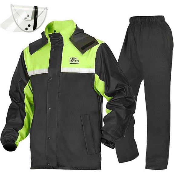 KEMIMOTO Men's Waterproof Motorcycle Rain Suit (2 Pieces)