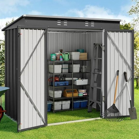 Gizoon 6x4 Metal Outdoor Storage Shed