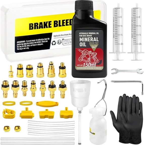 Hydraulic Brake Bleed Kit with Mineral Oil and Brass