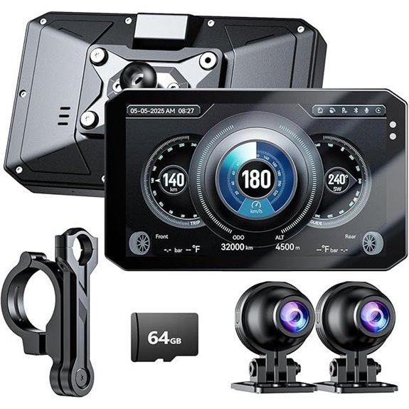 YESOK 5 Motorcycle Dash Cam with GPS & Night Vision