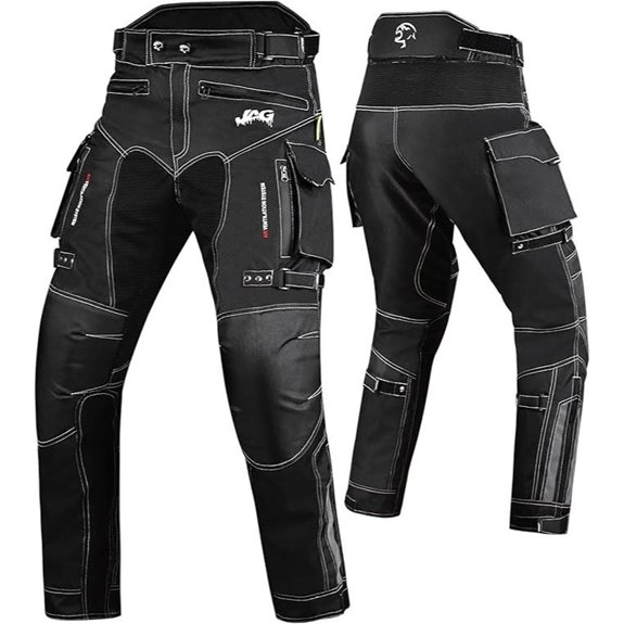 JAG Motorcycle Protective Pants with Armor and Water Resistance