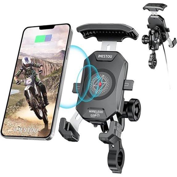 iMESTOU Motorcycle Phone Mount & Charger (15W)