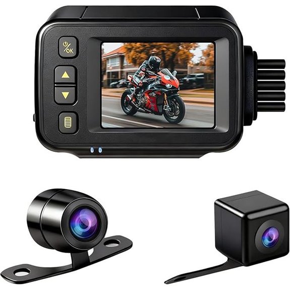 OBEST Motorcycle Dash Cam with IPS Screen and Waterproof