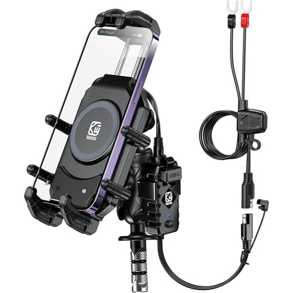 BRCOVAN Motorcycle Phone Mount with Wireless Charger