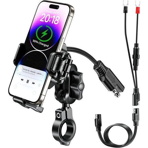 BRCOVAN Motorcycle Phone Mount with Wireless Charger
