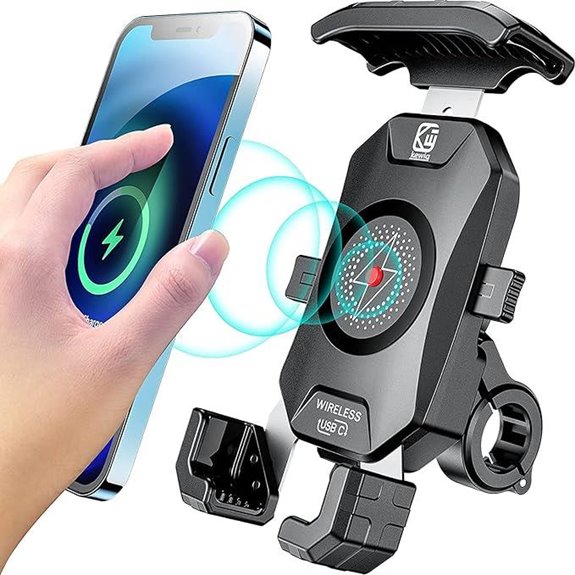KEWIG Motorcycle Phone Mount with Wireless Charging