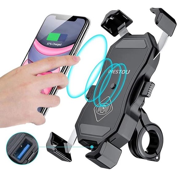iMESTOU Motorcycle 15W Wireless Charger & Phone Mount