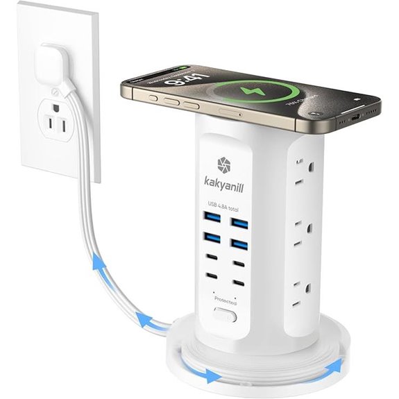 Kakyanill Power Strip Tower with USB and Extender