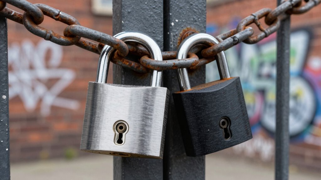 multiple locks layered securely