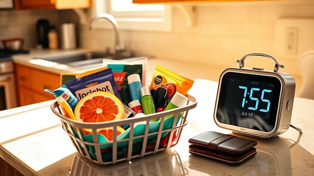 pack snacks and emergency kit