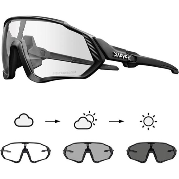KAPVOE Photochromic Cycling Glasses MTB Bicycle Sunglasses