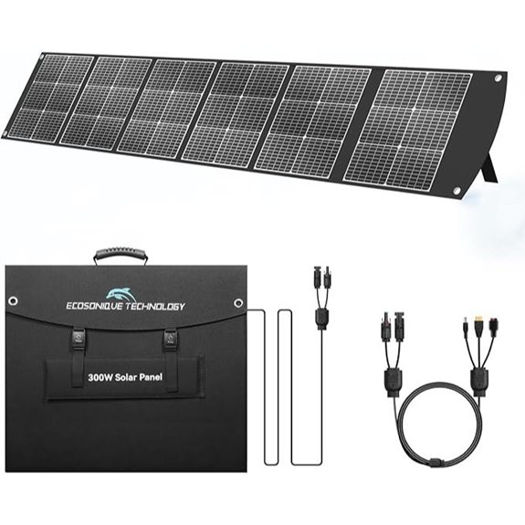 Ecosonique 300W Portable Foldable Solar Panel for Outdoors