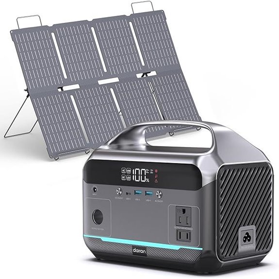 DaranEner 600W Portable Power Station with Solar Panel