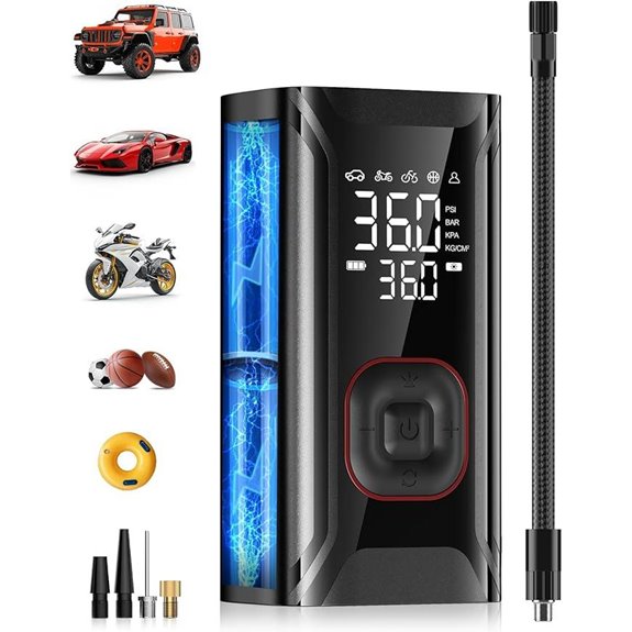 Portable Electric Tire Inflator with Digital Pressure Gauge