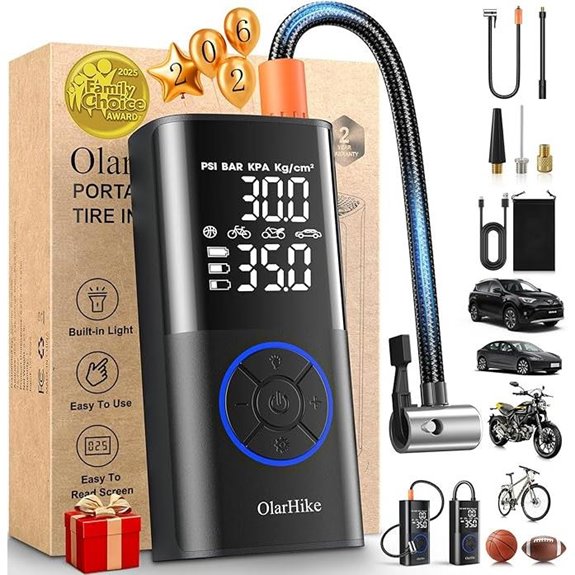 OlarHike Portable Tire Inflator with Digital Gauge