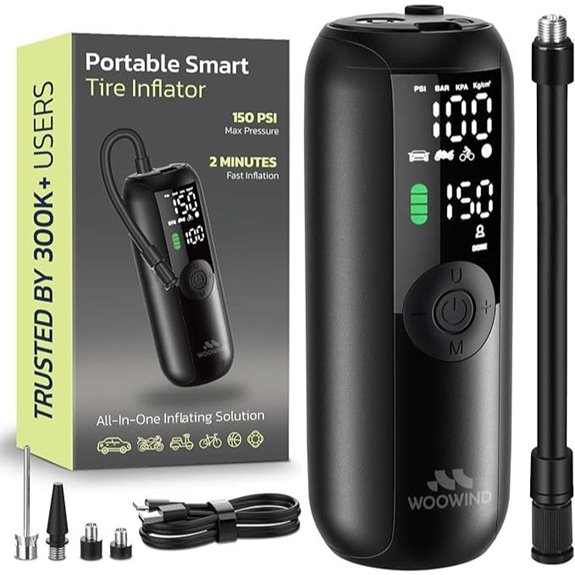 Woowind Portable Tire Inflator with Digital Gauge