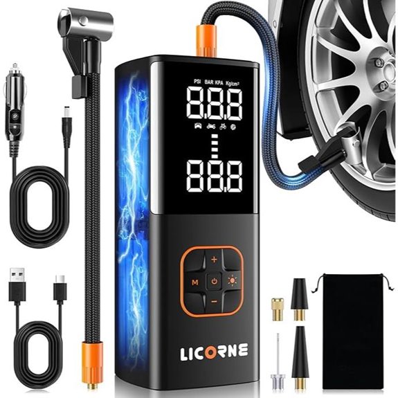 Portable Tire Inflator with Digital Pressure Gauge
