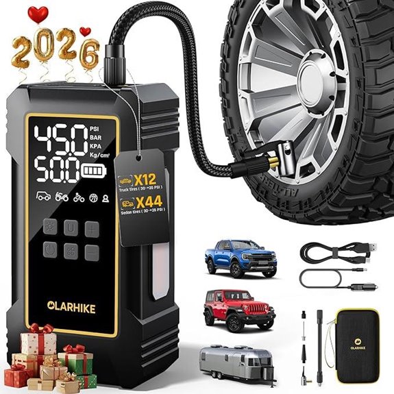 OlarHike 12000mAh Portable Tire Inflator with Gauge