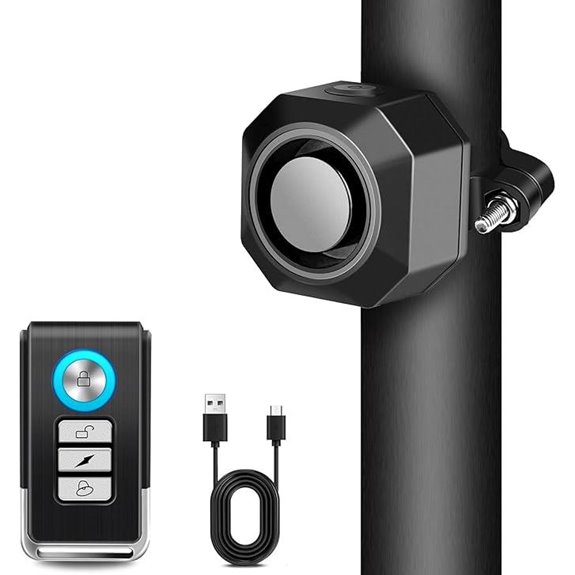 Cruxer Rechargeable Bike Alarm with Remote and Mount