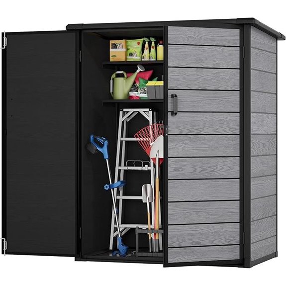 Outdoor Resin Storage Shed with Double Doors