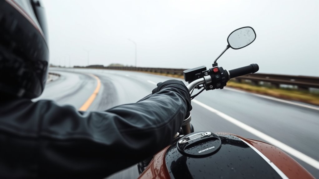 ride cautiously on wet roads