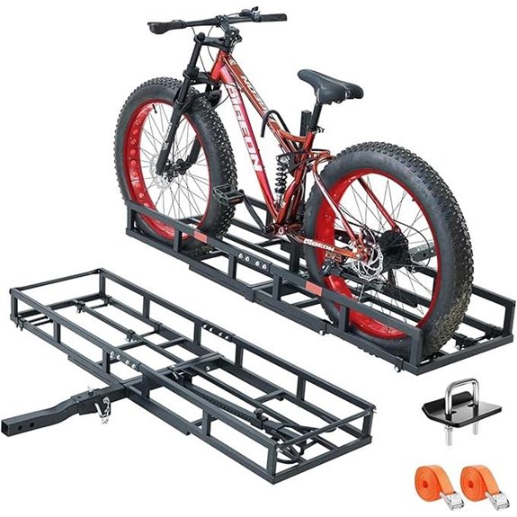 Heavy-Duty Hitch-Mount Bike Rack with Cargo Carrier