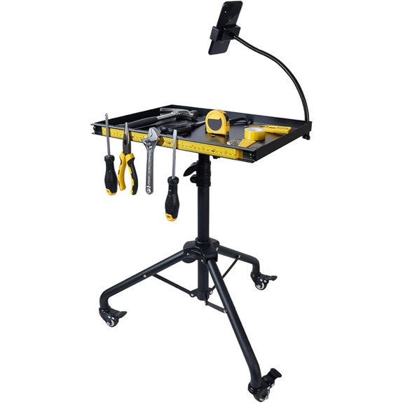 Rolling Tool Tray Cart with Phone Stand and Organizer