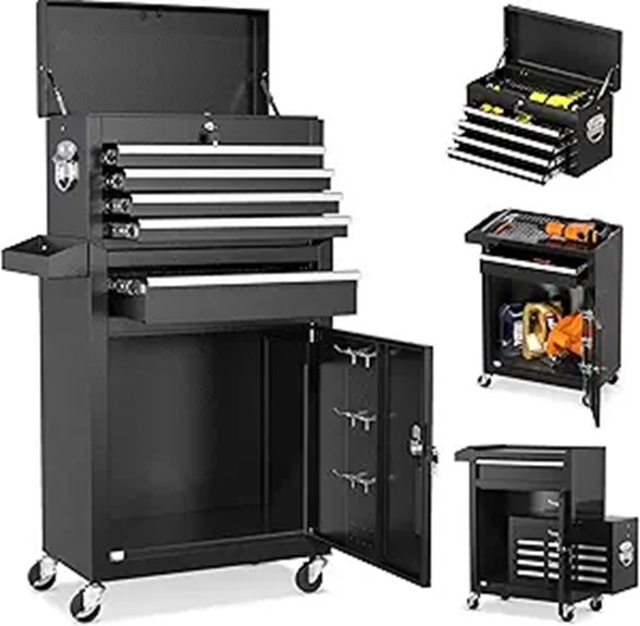 INTERGREAT Rolling Tool Chest with 5 Drawers and Lock