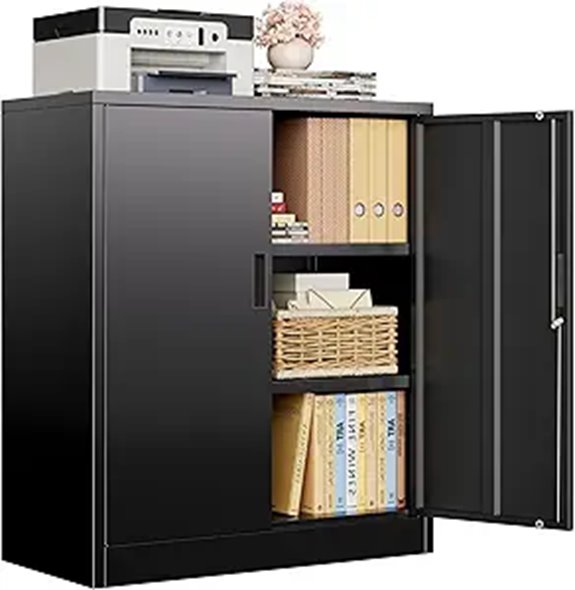 CJF Metal Locking Storage Cabinet with Shelves