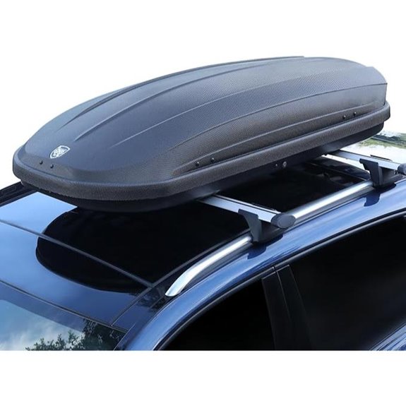 Roof-Mount Cargo Box with Secure Straps and Keys