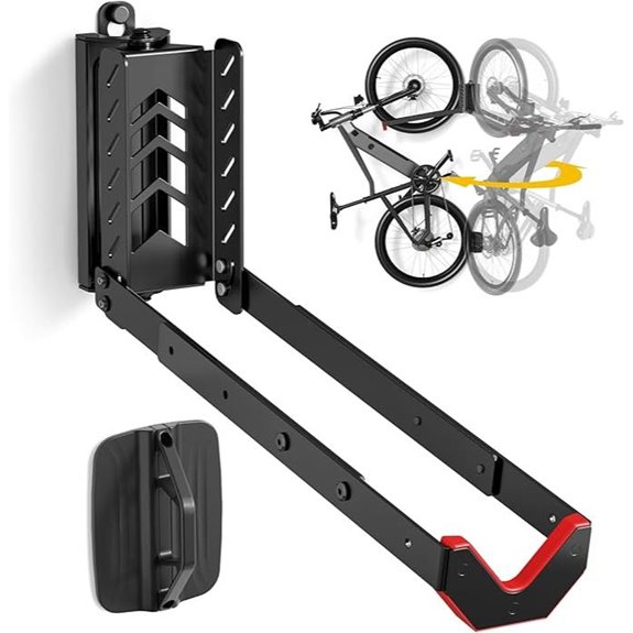 monTEK Swivel Bike Wall Mount Space-Saving Garage Rack