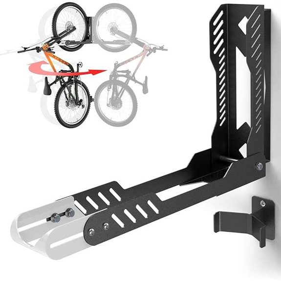 Swivel Bicycle Wall Mount Holds 77 lbs Black